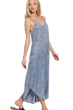Zenana lyocell acid-washed maxi dress, machine wash cold