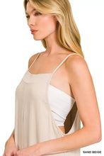 Sand beige sleeveless top in Zenana rayon woven wide leg jumpsuit