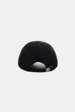 Black Zenana baseball cap with ribbon bow chenille patch and adjustable strap