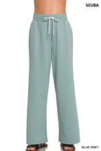 Zenana Scuba Drawstring Pants BLUE GREY Woman Pants