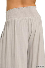 Sand beige zenana lounge pants with smocked waistband wide leg design for comfortable casual wear