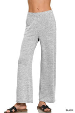 Heather gray melange hacci lounge pants with soft textured fabric and elastic waistband for comfortable wear