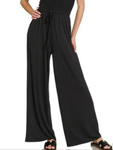 Zenana smocked bodice wide-leg palazzo pants with drawstring waist