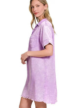 Zenana Tencel Mineral Washed Collared Shirts Dress Woman Casual Dress