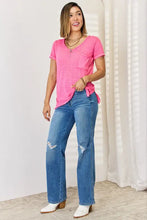 Zenana V-Neck Short Sleeve Slit T-Shirt Woman T Shirts