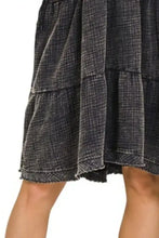 Zenana Washed Double Gauze Raw Edge V-neck Dress Woman Casual Dress