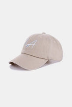 Zenana washed embroidered city baseball cap in beige with white lettering