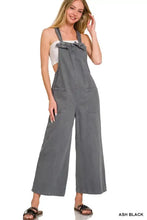 Zenana washed knot strap pockets jumpsuit with ash black denim overalls