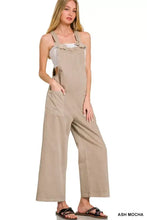 Zenana washed knot strap pockets jumpsuit back view