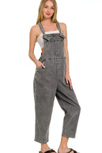 Zenana washed knot strap relaxed fit overalls for women