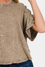 Zenana drop shoulder cropped t-shirt in olive wash with jeans