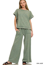 Zenana short sleeve tee and wide-leg pants loungewear set