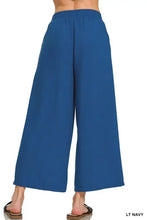 Zenana Woven Crepe Elastic Band Waist Cropped Pants Woman Pants