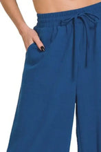 Zenana Woven Crepe Elastic Band Waist Cropped Pants Woman Pants