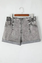 Zipped Cuffed Edge Denim Shorts Denim Shorts
