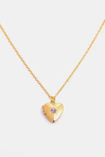 Zircon Heart Shape 14K Gold-Plated Pendant Necklace February One Size Necklaces