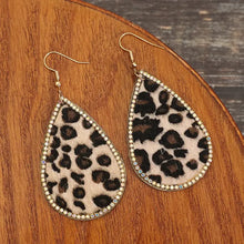 Zircon PU Leopard Teardrop Earrings Earrings