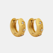 Zircon Titanium Steel Huggie Earrings Earrings